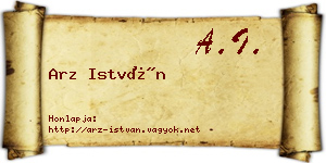 Arz István névjegykártya