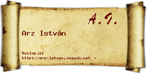 Arz István névjegykártya